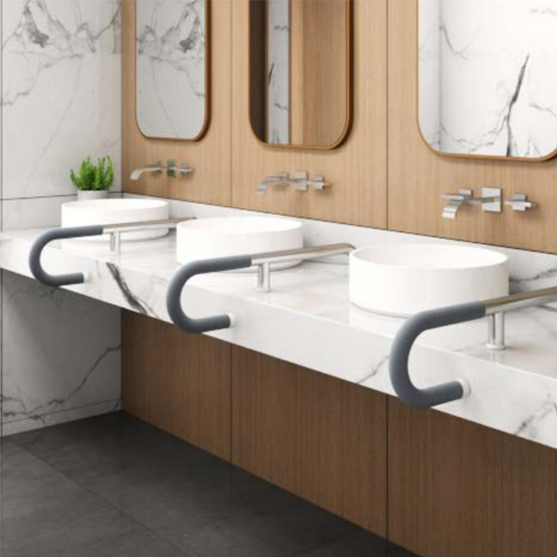 Hm329 popular 304 baño de acero inoxidable baño pared montado Mango lavamanos reposabrazos 