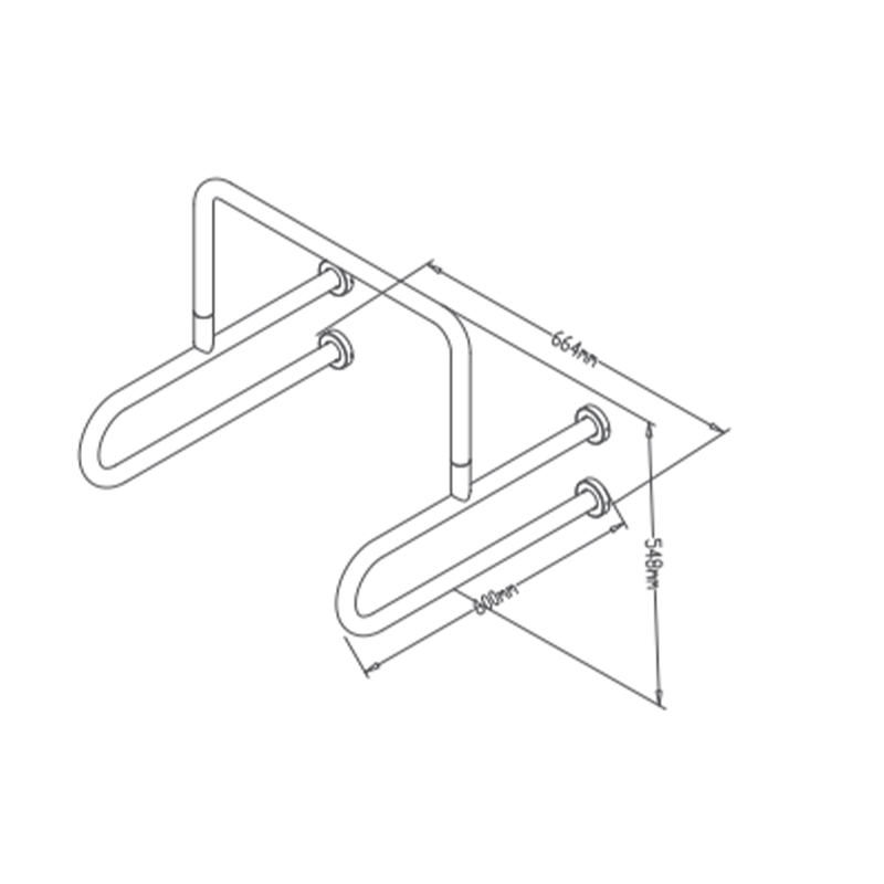 Hm3282 popular 304 baño de acero inoxidable baño pared montado Mango lavamanos reposabrazos 