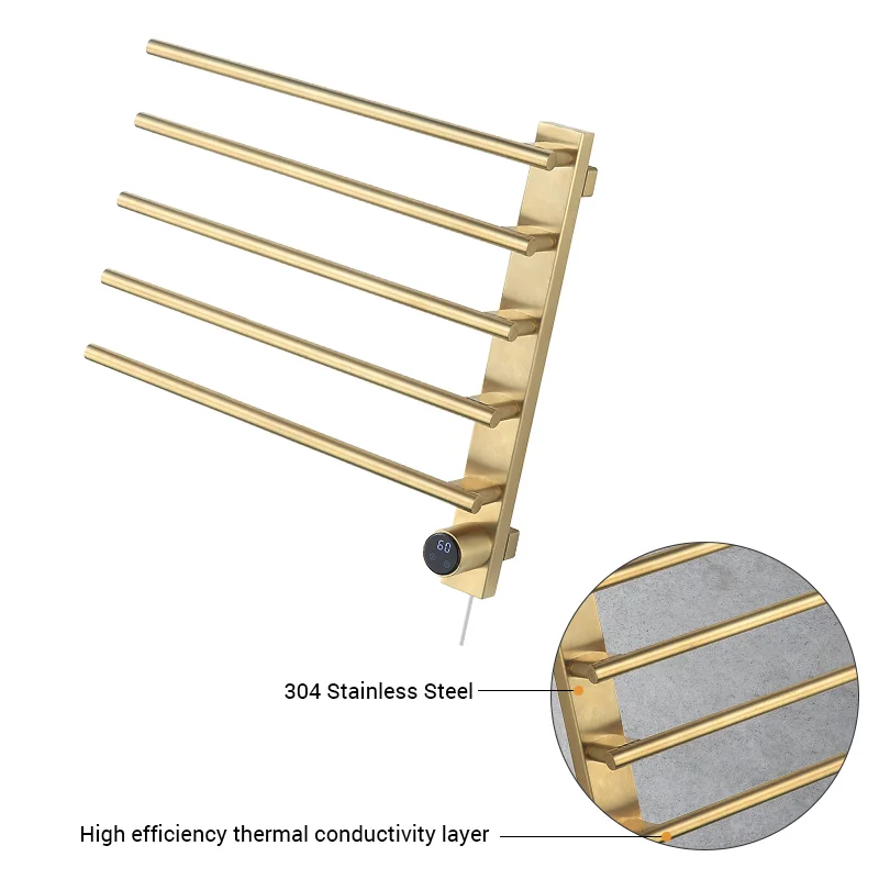 Dr374 304 toallas eléctricas de acero inoxidable estantes de toallas eléctricas colgantes en la pared 