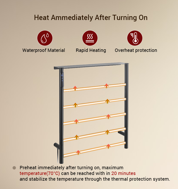 Dr2509 toallas de calentamiento oem, calentamiento del baño, secado a temperatura constante, toallas eléctricas reales 