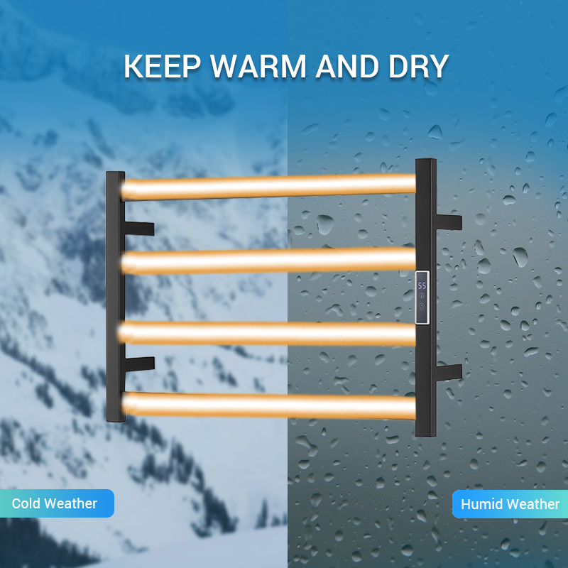 Dr2059 estante de toallas eléctricas giratorias de control de temperatura inteligente impermeable 