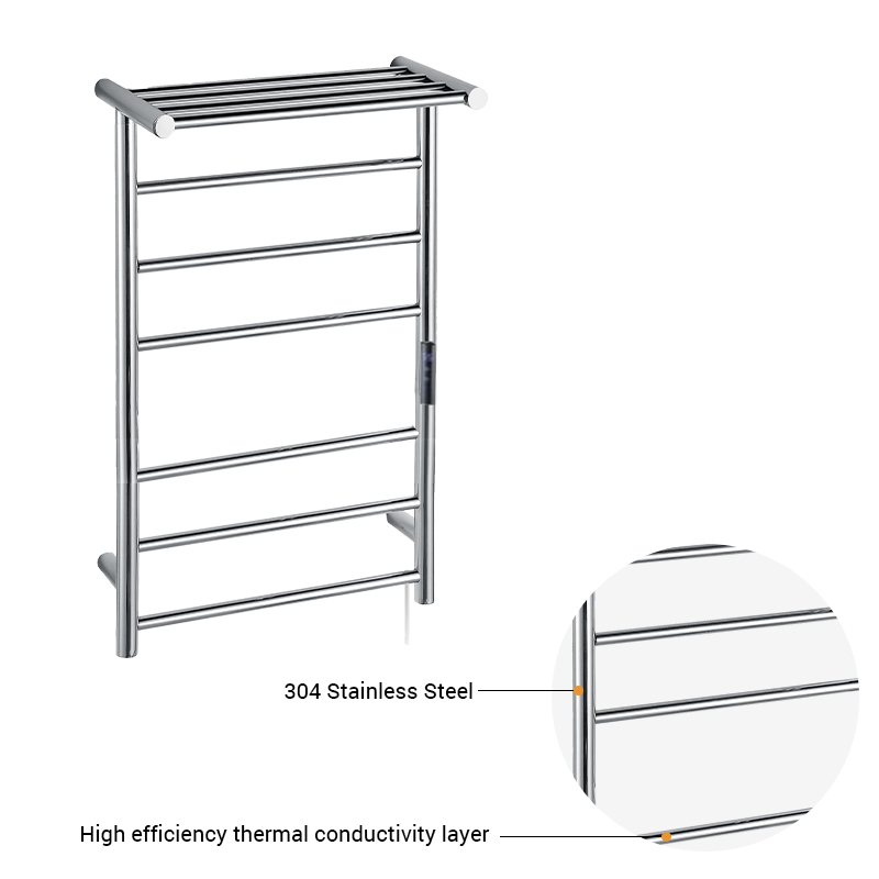 Dr2579 ajuste de temperatura múltiple 304 toallas eléctricas de acero inoxidable estante de toallas eléctricas baño calentador de toallas de ferrocarril de calefacción 