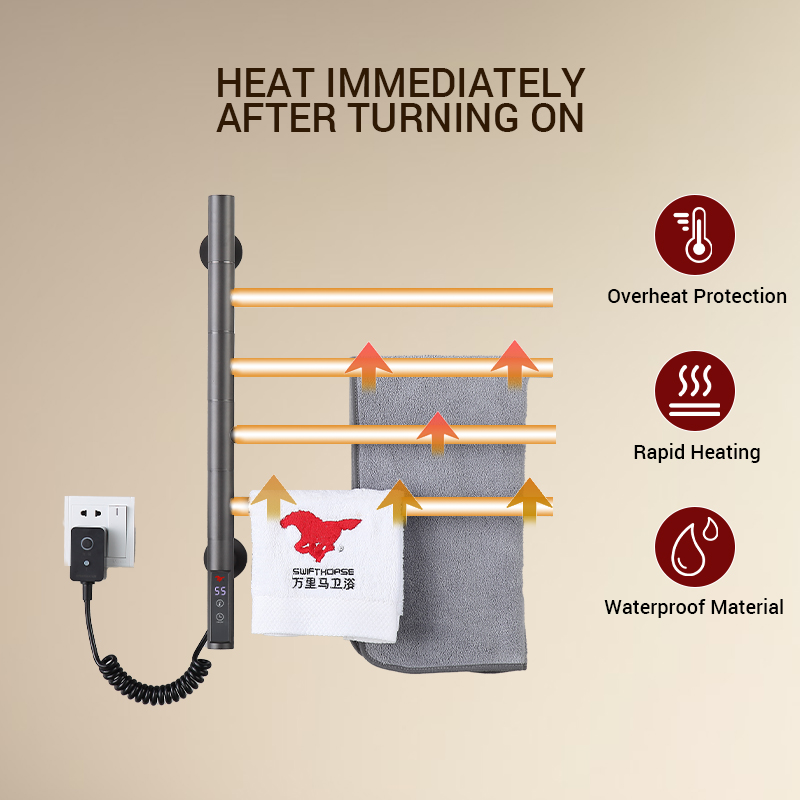 Dr3049 ahorro de energía 304 toallas eléctricas de acero inoxidable estante de toallas eléctricas baño calentador de toallas de ferrocarril de calefacción 