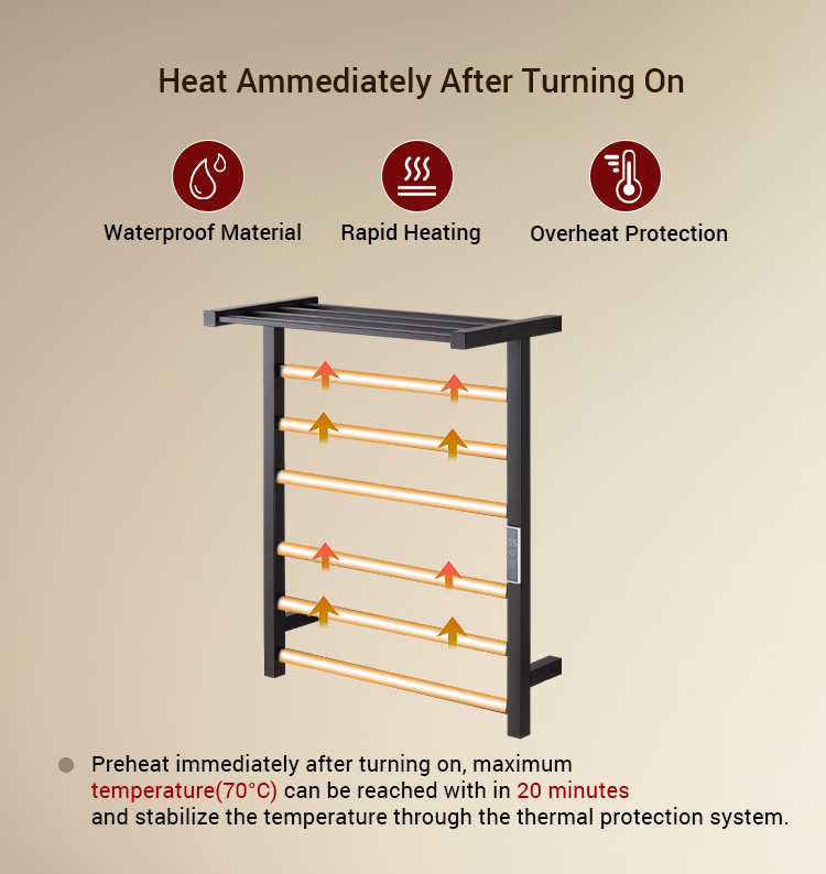 Dr2079 promueve el soporte de toallas OEM ODM 304 soporte de toallas eléctricas de acero inoxidable montado en la pared 