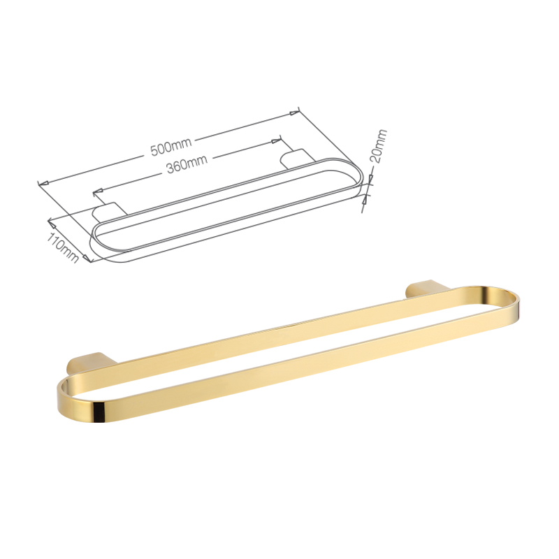 M12l500 lujoso y de bajo precio, estante de toallas individuales para baño de dibujo dorado colgado en la pared 